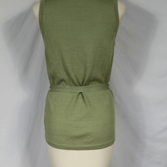 Anthropologie Green Sleeveless Sweater Tie Belt M - Picture 5 of 7
